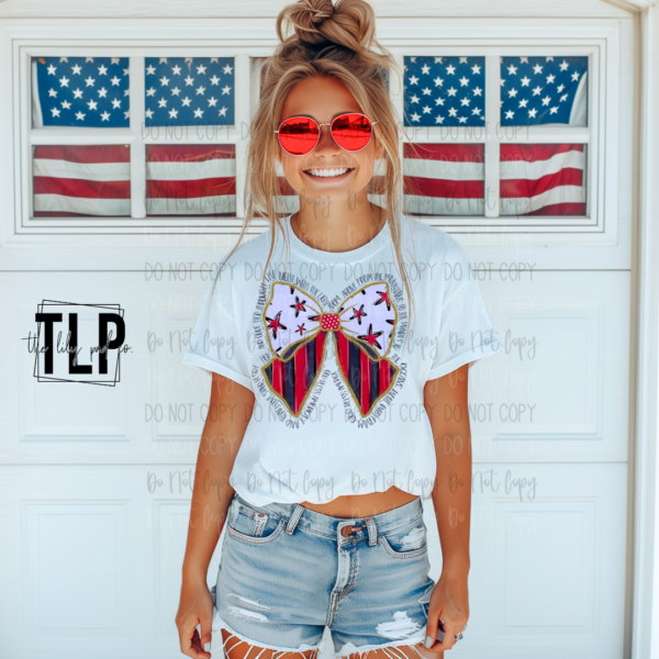 Patriotic Bow w/ Words DTF Transfer