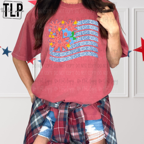 RWB Lace and Floral Flag Graphic Tee