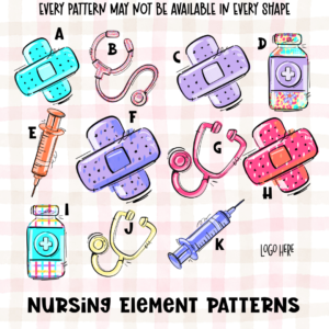 Nursing Stethoscope Monogram DTF Transfer