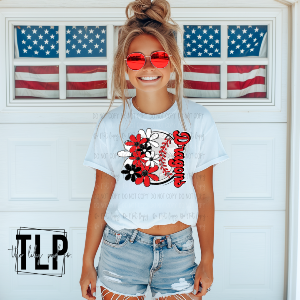 Sports Ball Floral Mascot DTF Transfer