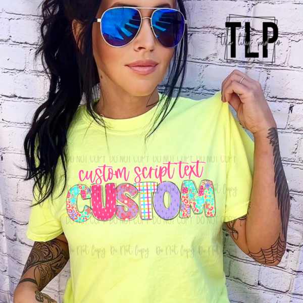 Custom Spring Scribbles + Script DTF Transfer