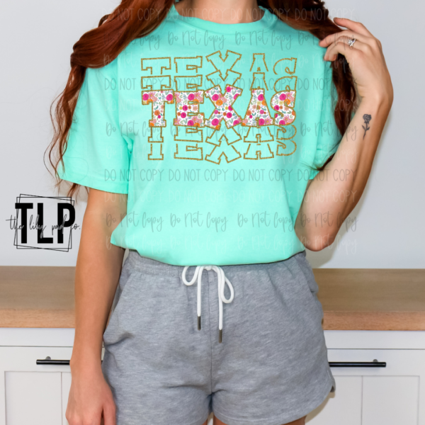 Floral Stacked States DTF Transfer