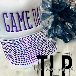 Game Day PURPLE Embroidered Spangle Foam Trucker Hat
