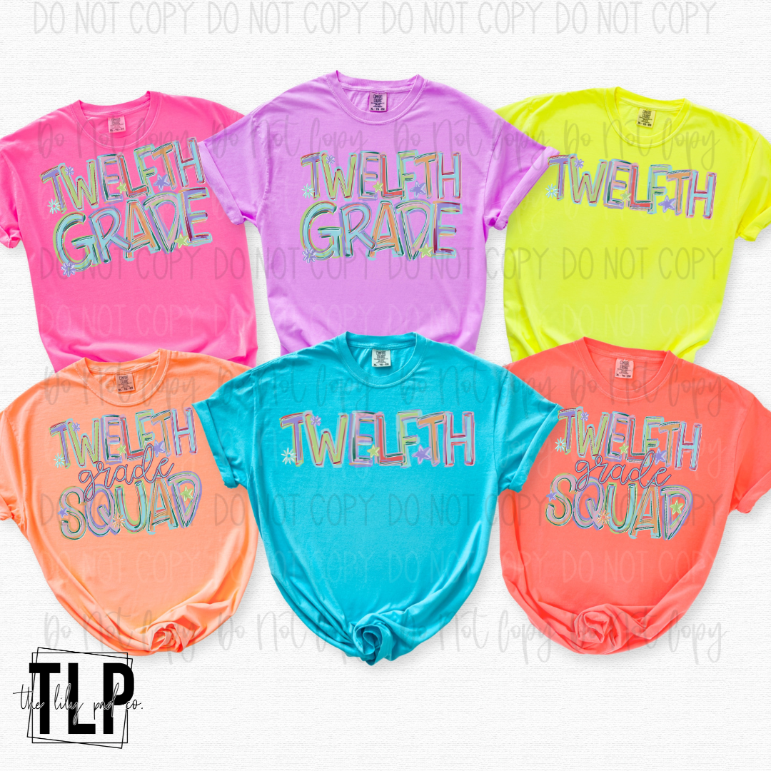 Pastel Tilted Grade Level DTF Transfer - Image 2