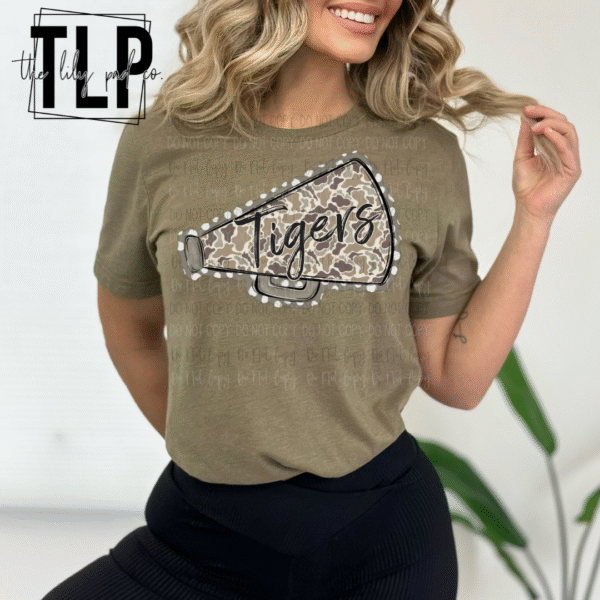 Camo Mascot Megaphone/Football Youth/Adult Tee/Sweatshirt - Image 2