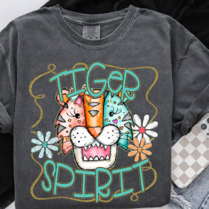 Teal and Gold Funky Mascot DTF Transfer