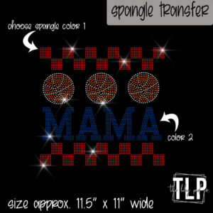 Checkered Basketball Mama  -SPANGLE