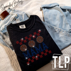 Checkered Basketball Mama  -SPANGLE