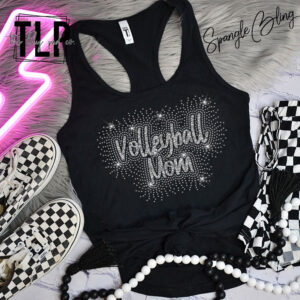 Volleyball Mom- Burst Glitter + SPANGLE