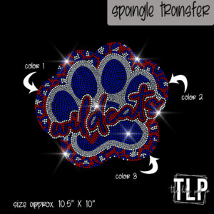 Wildcats Paw Leopard-Custom Colors SPANGLE