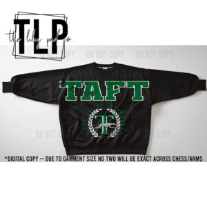 Taft Greyhounds Oversized Grunge Crest Mascot Sweatshirt-Long Sleeve Graphic Top