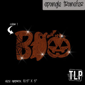 Boo Ghost Spider Web Pumpkin word-SPANGLE