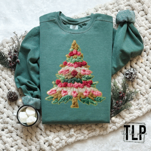 French Knot Christmas Tree DTF Transfer