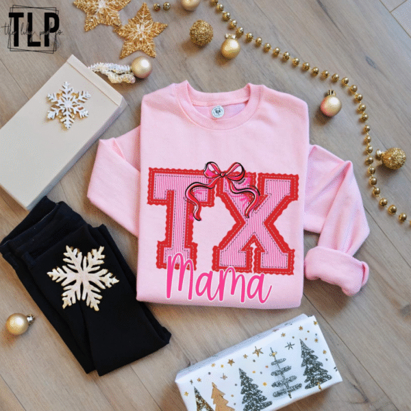 Pink Christmas Prepster State DTF Transfer