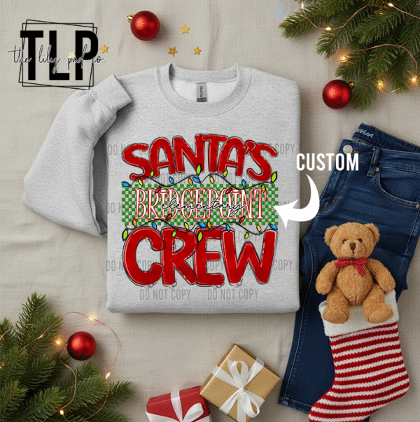 Custom Santa's CREW DTF Transfer - Image 2