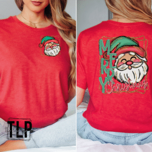 Whimsy Santa Front Back DTF Transfer