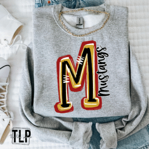 Spirit Stacked Mascot Initial DTF Transfer