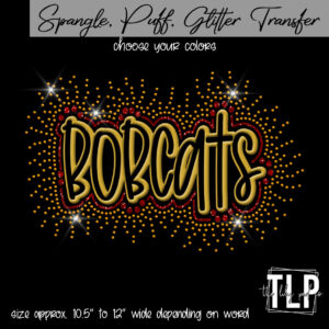 Bobcats Puff , Glitter, Spangle Transfer