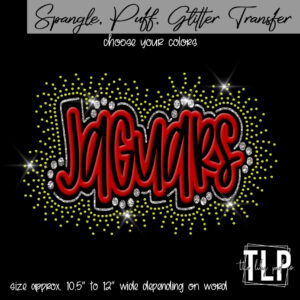 Jaguars Puff , Glitter, Spangle Transfer
