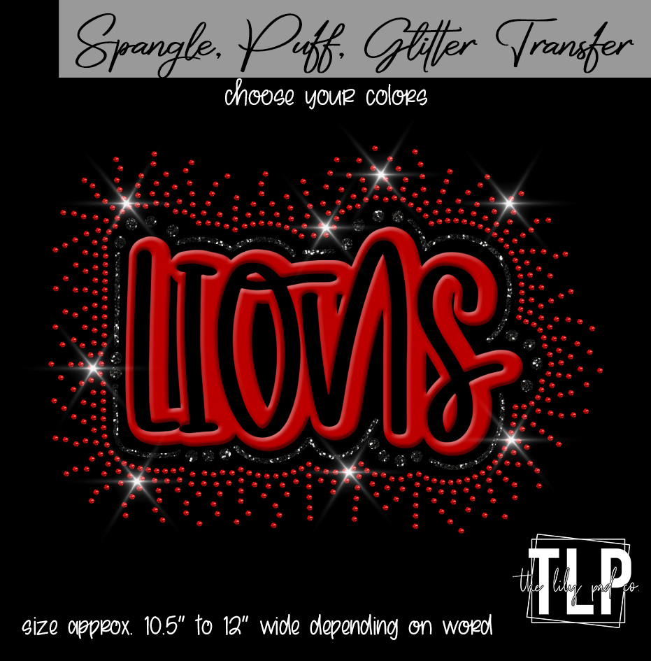Lions Puff , Glitter, Spangle Transfer