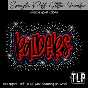 Raiders Puff , Glitter, Spangle Transfer