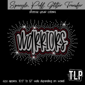 Warriors Puff , Glitter, Spangle Transfer