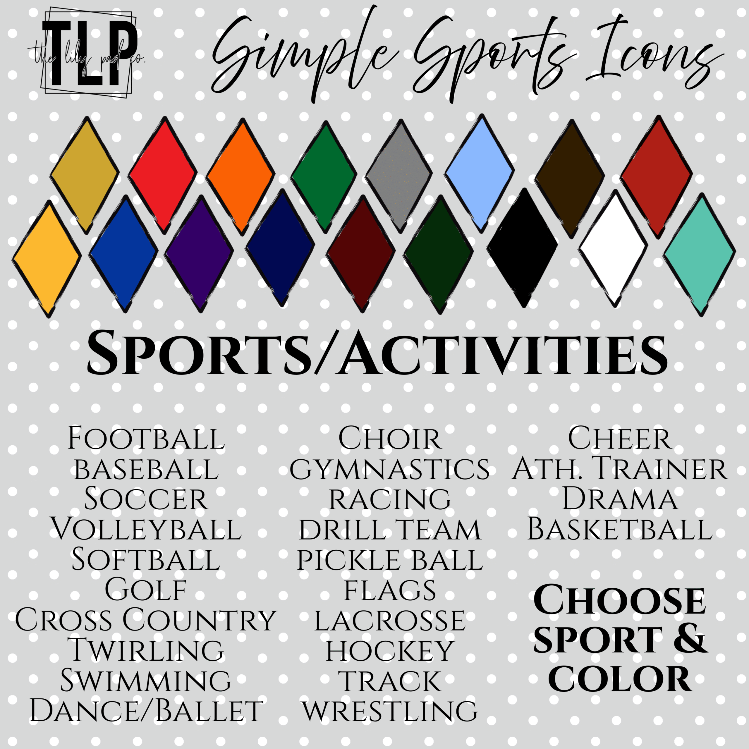 Simple Sports Icons DTF Transfer