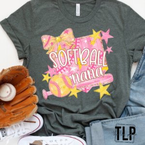 Pink Softball/Baseball Custom DTF Transfer