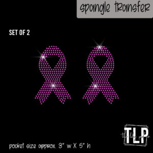 Awareness ribbon Pocket Sized Set of 2 Spangle Transfer