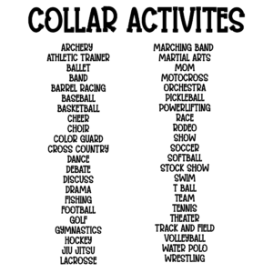 Custom Name & Collar Activites DTF Transfer