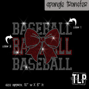 Stacked Baseball with Bow Spangle