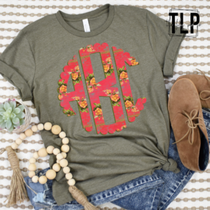 Vintage Rose Monogram DTF Transfer