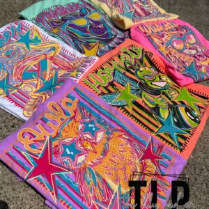 Fun Bright Starry Mascot Graphic Top