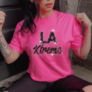 LA Extreme Scatter Spangle Bling Glitter Tee Sweatshirt