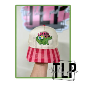 Later Gator Embroidered Pink Stripe Hat