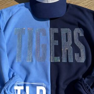 Custom Split Colored Spangle Bling Mascot Crewneck