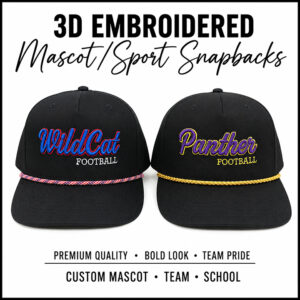 3D Embroidered Mascot Sport Rope Snapback Hat